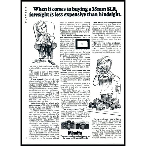 1978 Minolta SLR Film Cameras Vintage Print Ad Photography Cartoon Wall Art - Picture 1 of 1